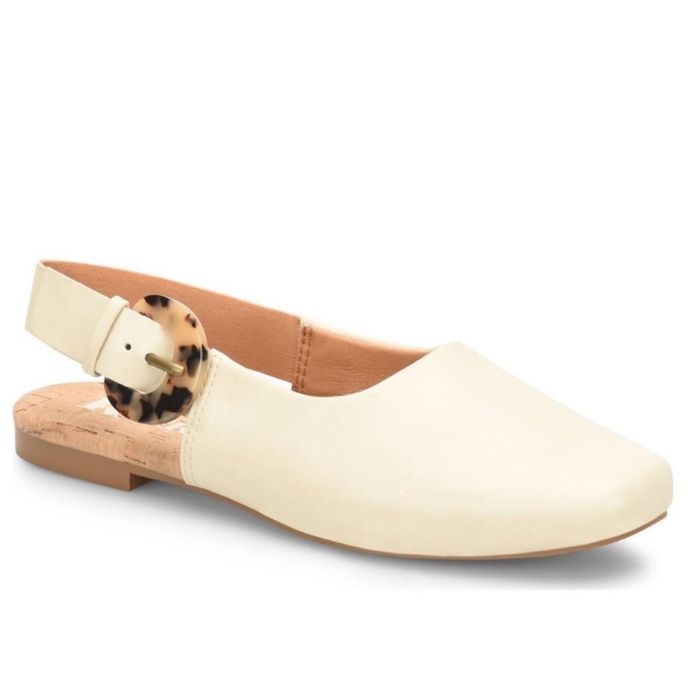 KORKS Womens Blush off white Comfort Slingback Flat
